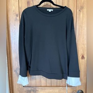 Carolina Belle Black Sweatshirt with White Cuffs